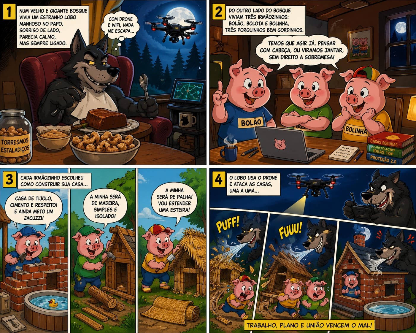 Os 3 Porquinhos e o Lobo Mau do séc. XXI
